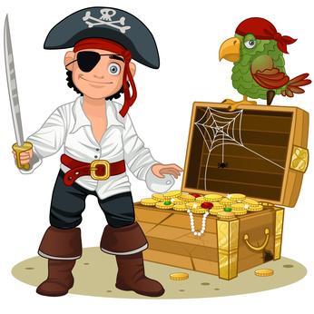 pirata con tesoro