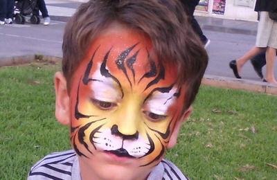 maquillaje de fantasia niño tigre